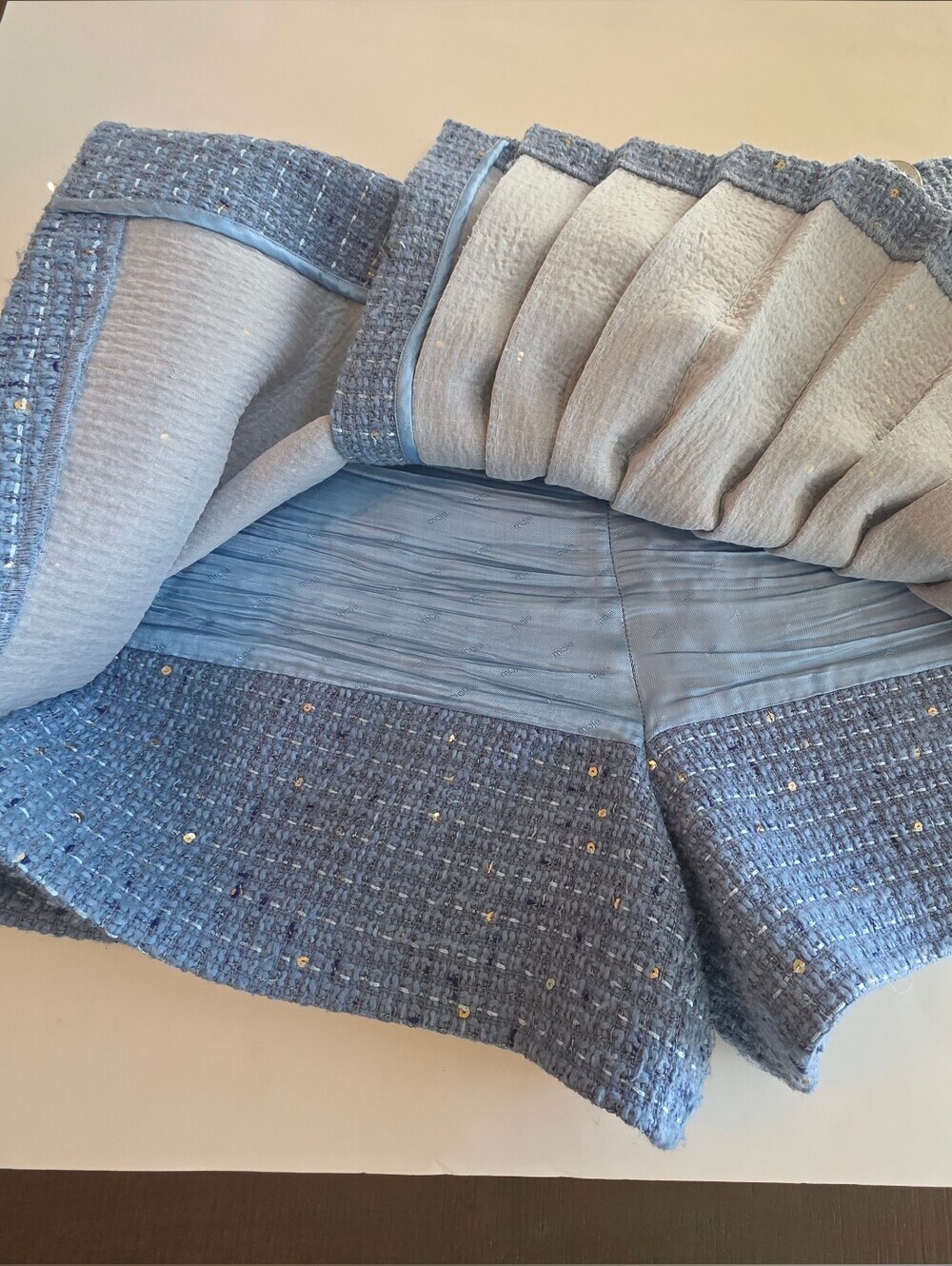 Maje Paris Pleated Tweed Skort Metallic Boucle Wrap Mini SZ 38 US 6/8 - Picture 9 of 12